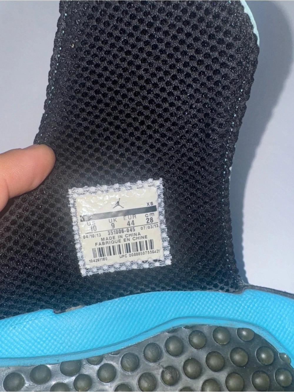 Jordan Slide Sandals in Black and Teal Blue